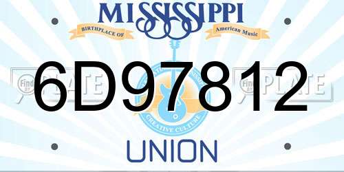 6D97812 Mississippi License Plate