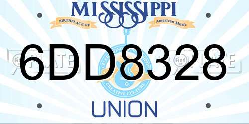 6DD8328 Mississippi License Plate