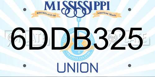 6DDB325 Mississippi License Plate