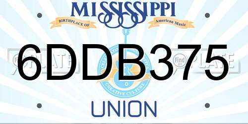 6DDB375 Mississippi License Plate