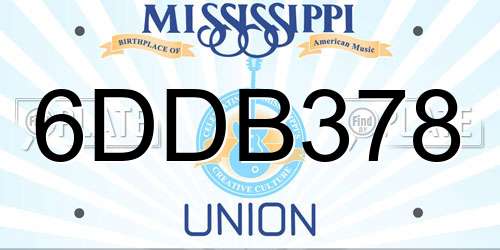 6DDB378 Mississippi License Plate