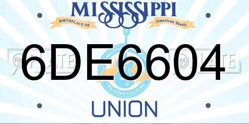 6DE6604 Mississippi License Plate