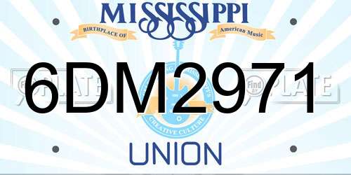 6DM2971 Mississippi License Plate