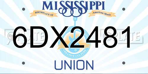 6DX2481 Mississippi License Plate