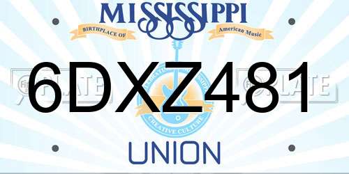 6DXZ481 Mississippi License Plate