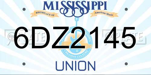 6DZ2145 Mississippi License Plate