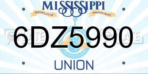 6DZ5990 Mississippi License Plate