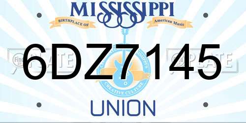 6DZ7145 Mississippi License Plate