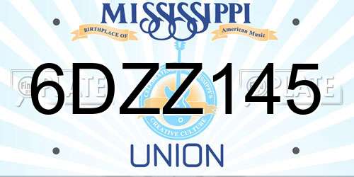 6DZZ145 Mississippi License Plate