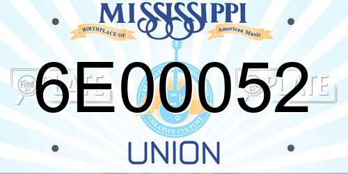 6E00052 Mississippi License Plate