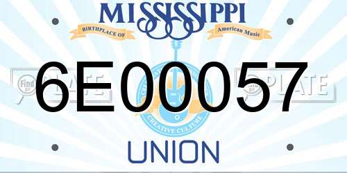 6E00057 Mississippi License Plate