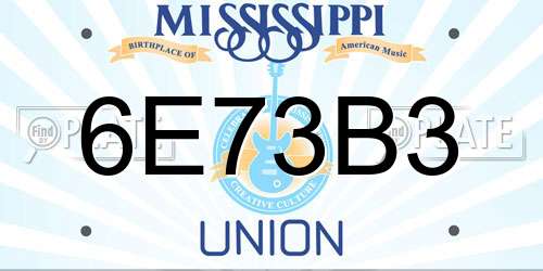 6E73B3 Mississippi License Plate