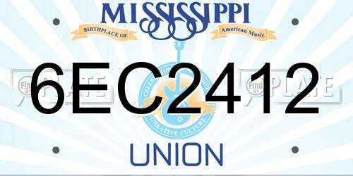 6EC2412 Mississippi License Plate