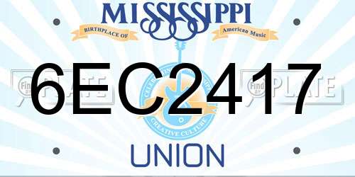 6EC2417 Mississippi License Plate