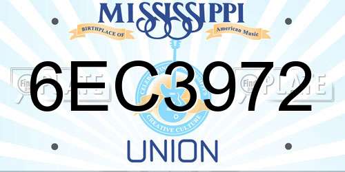 6EC3972 Mississippi License Plate