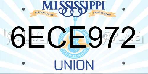 6ECE972 Mississippi License Plate