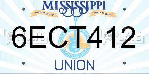 6ECT412 Mississippi License Plate