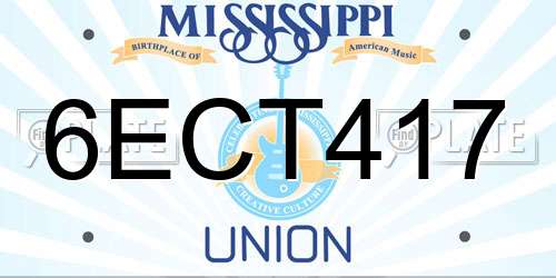 6ECT417 Mississippi License Plate