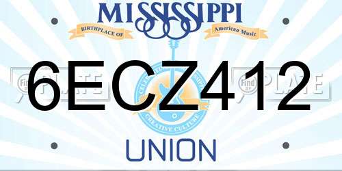 6ECZ412 Mississippi License Plate