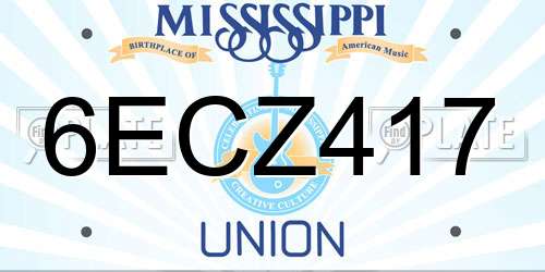 6ECZ417 Mississippi License Plate