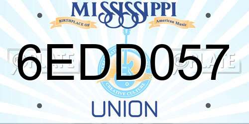 6EDD057 Mississippi License Plate