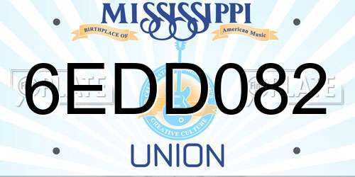 6EDD082 Mississippi License Plate