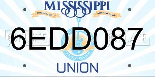 6EDD087 Mississippi License Plate
