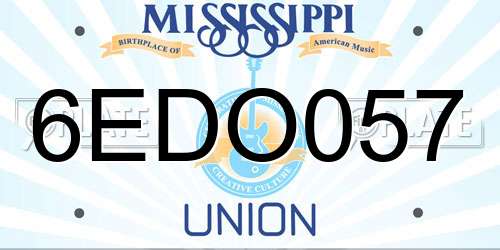 6EDO057 Mississippi License Plate