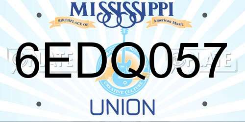 6EDQ057 Mississippi License Plate