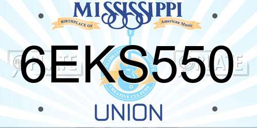 6EKS550 Mississippi License Plate
