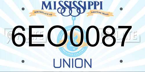 6EO0087 Mississippi License Plate