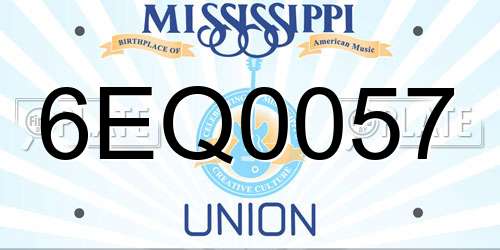 6EQ0057 Mississippi License Plate