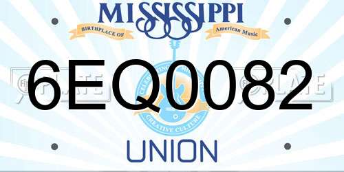 6EQ0082 Mississippi License Plate