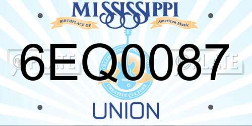 6EQ0087 Mississippi License Plate