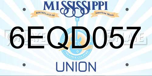 6EQD057 Mississippi License Plate