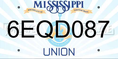 6EQD087 Mississippi License Plate