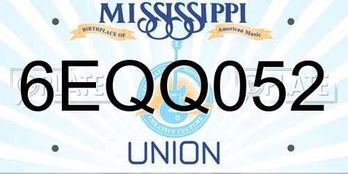 6EQQ052 Mississippi License Plate