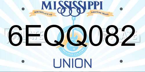 6EQQ082 Mississippi License Plate