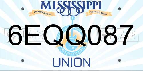 6EQQ087 Mississippi License Plate