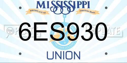 6ES930 Mississippi License Plate
