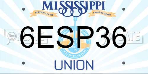 6ESP36 Mississippi License Plate