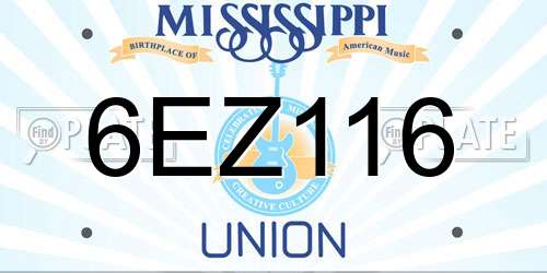 6EZ116 Mississippi License Plate
