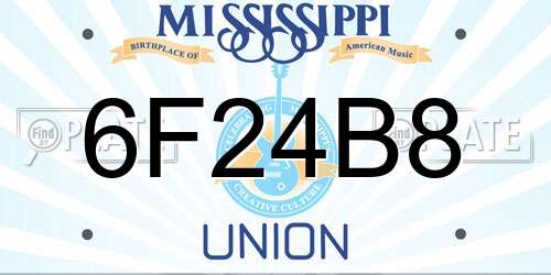6F24B8 Mississippi License Plate