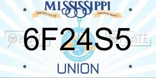 6F24S5 Mississippi License Plate