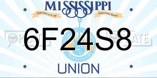 6F24S8 Mississippi License Plate