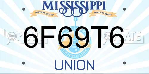 6F69T6 Mississippi License Plate