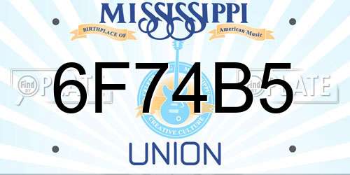 6F74B5 Mississippi License Plate