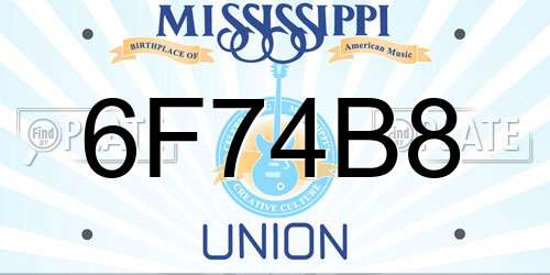 6F74B8 Mississippi License Plate