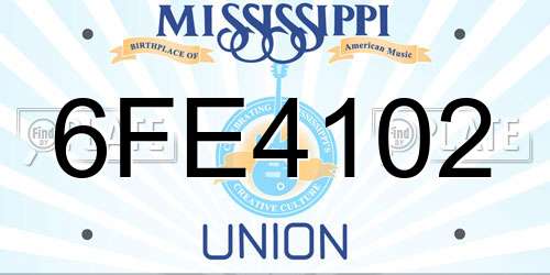 6FE4102 Mississippi License Plate