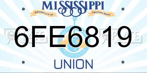6FE6819 Mississippi License Plate